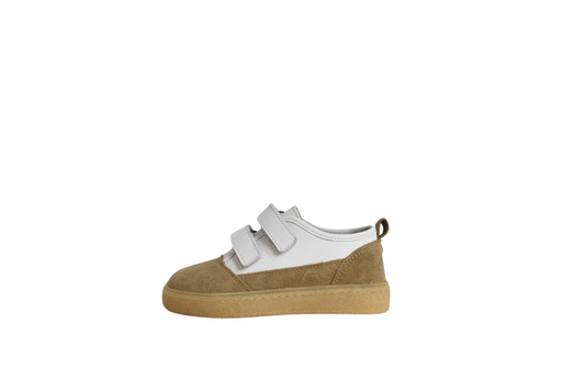 Du Loua Du Codi Velcro Sneaker Faded Kaki Suede/White Leather