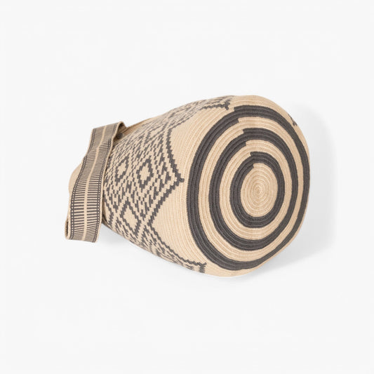 Geometric round tote L | Steel