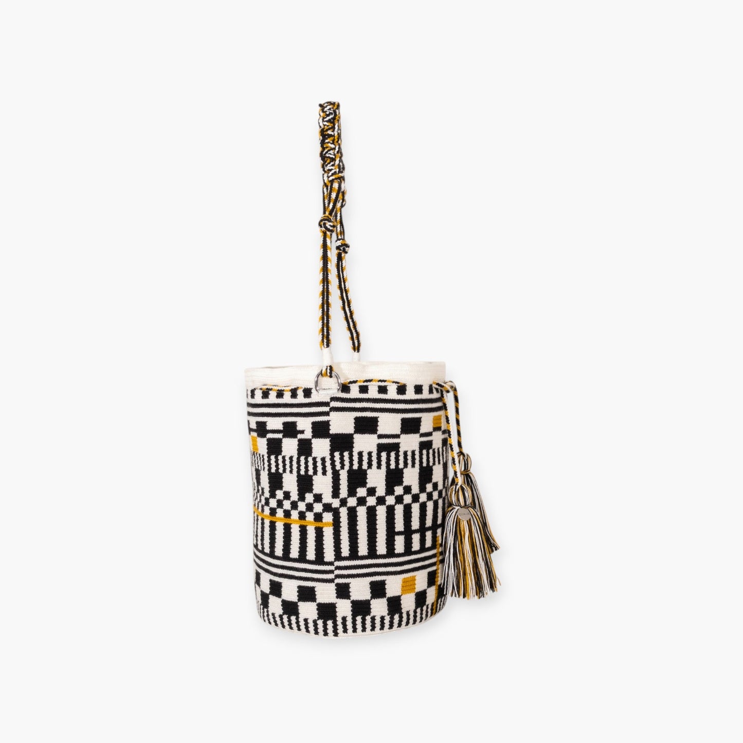 Geometric round shoulder bag | White