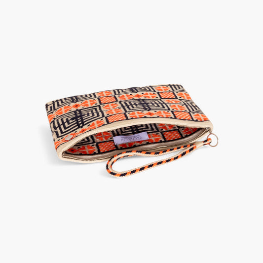 Geometric square clutch | Tangerine