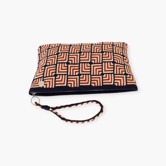 Geometric square clutch | Caramel