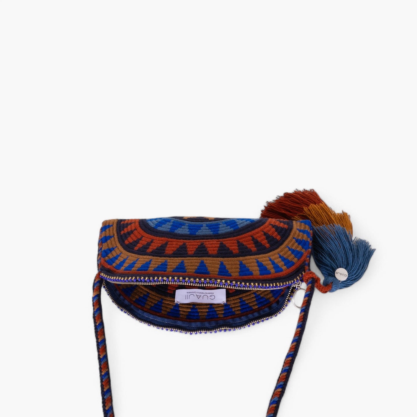 Geometric half-moon crossbody | Cobalt