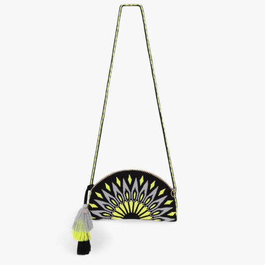 Geometric half-moon crossbody | Lime