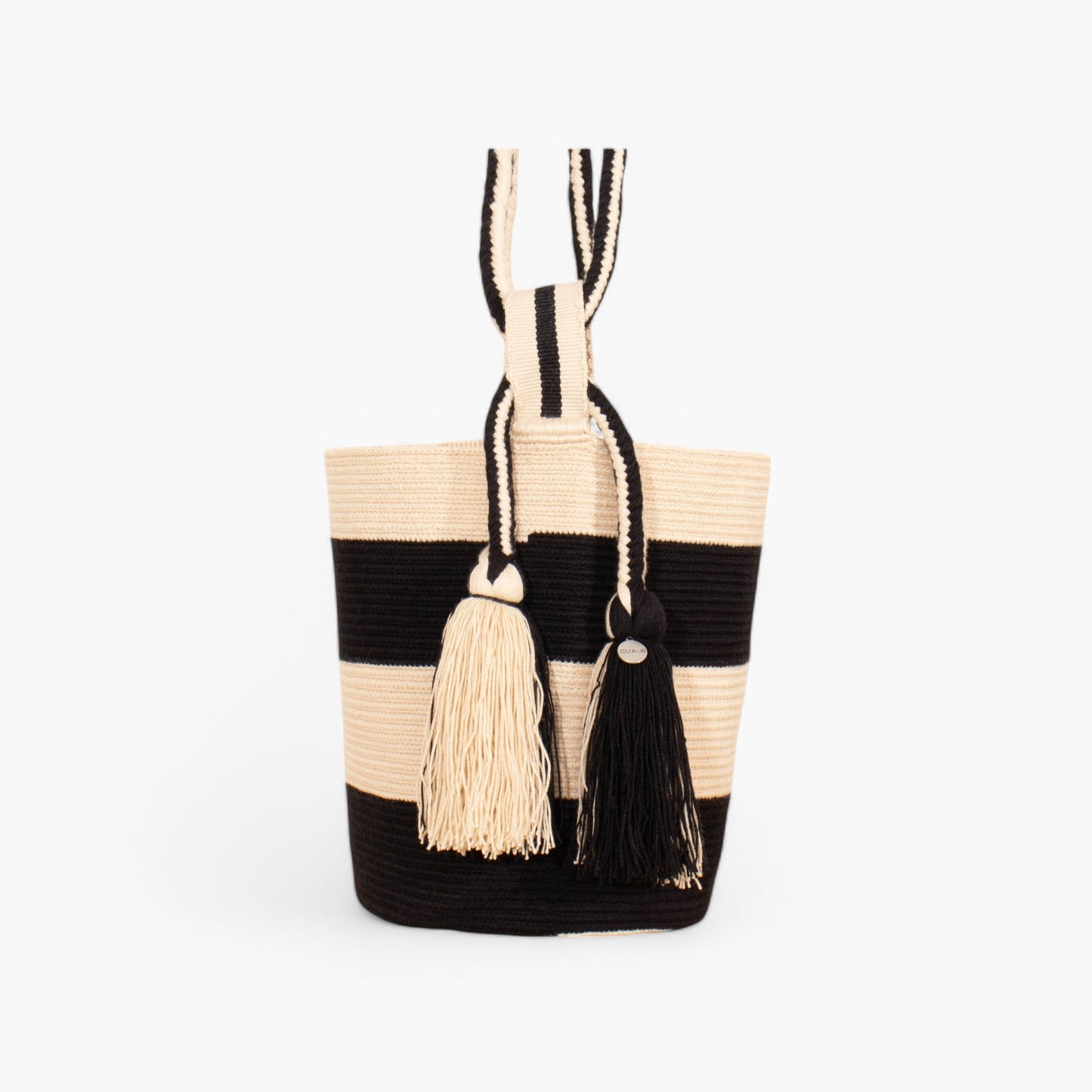 Striped shoulder bag | Black