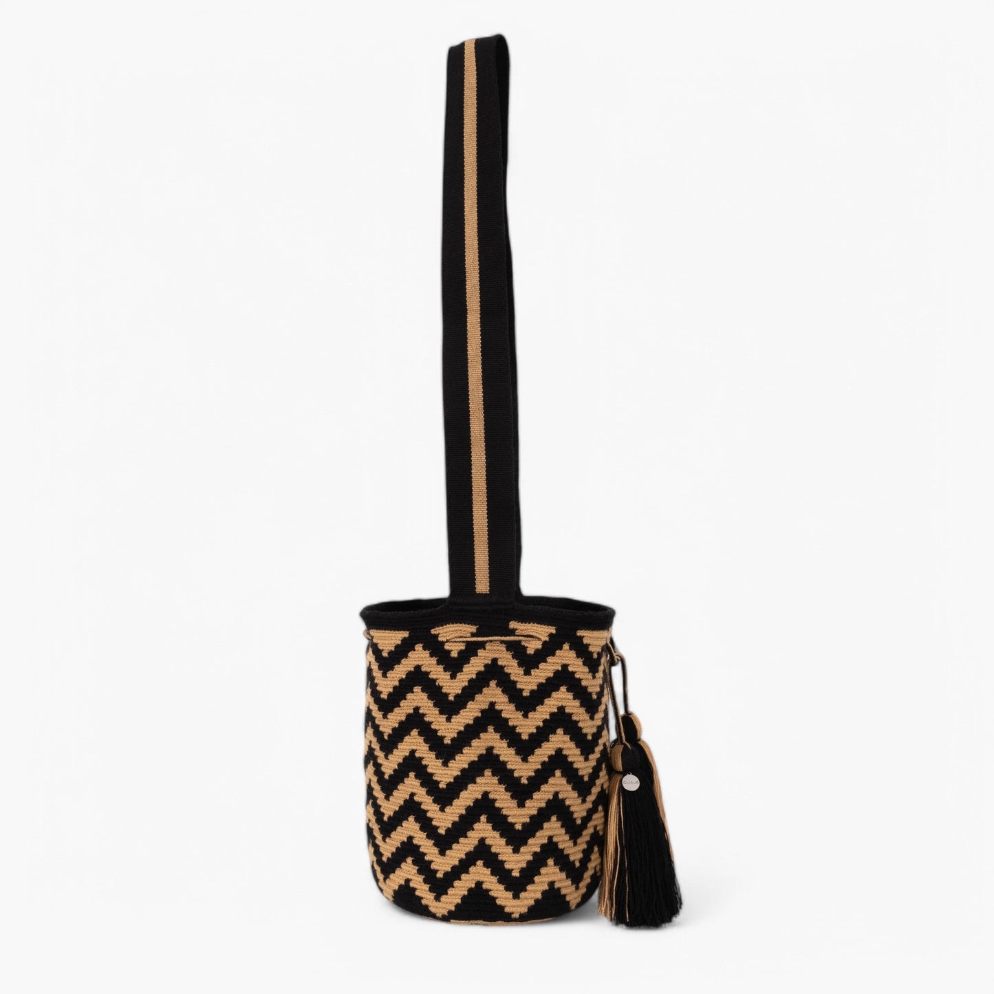 Zigzag crossbody bag L | Black