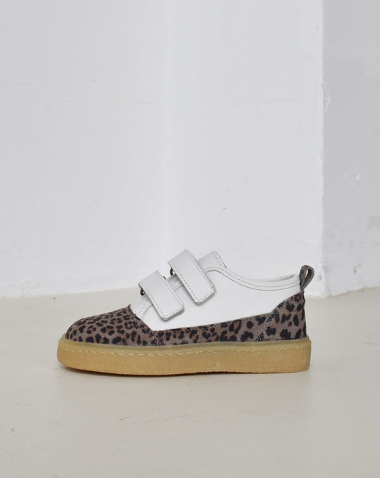 Du Loua Du Codi Velcro Sneaker Leo Print Suede/White Leather