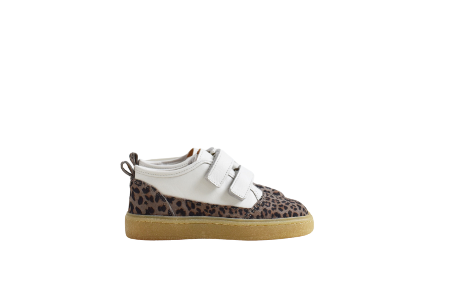 Du Loua Du Codi Velcro Sneaker Leo Print Suede/White Leather