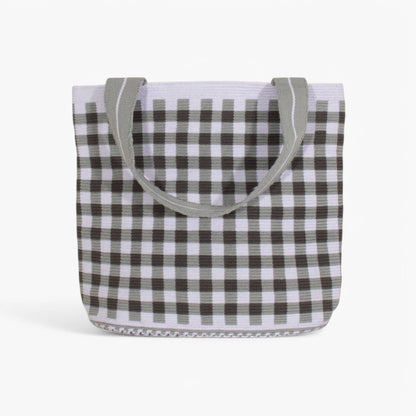 Gingham oval tote | Sterling
