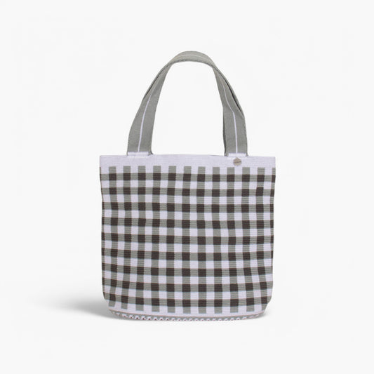 Gingham oval tote | Sterling