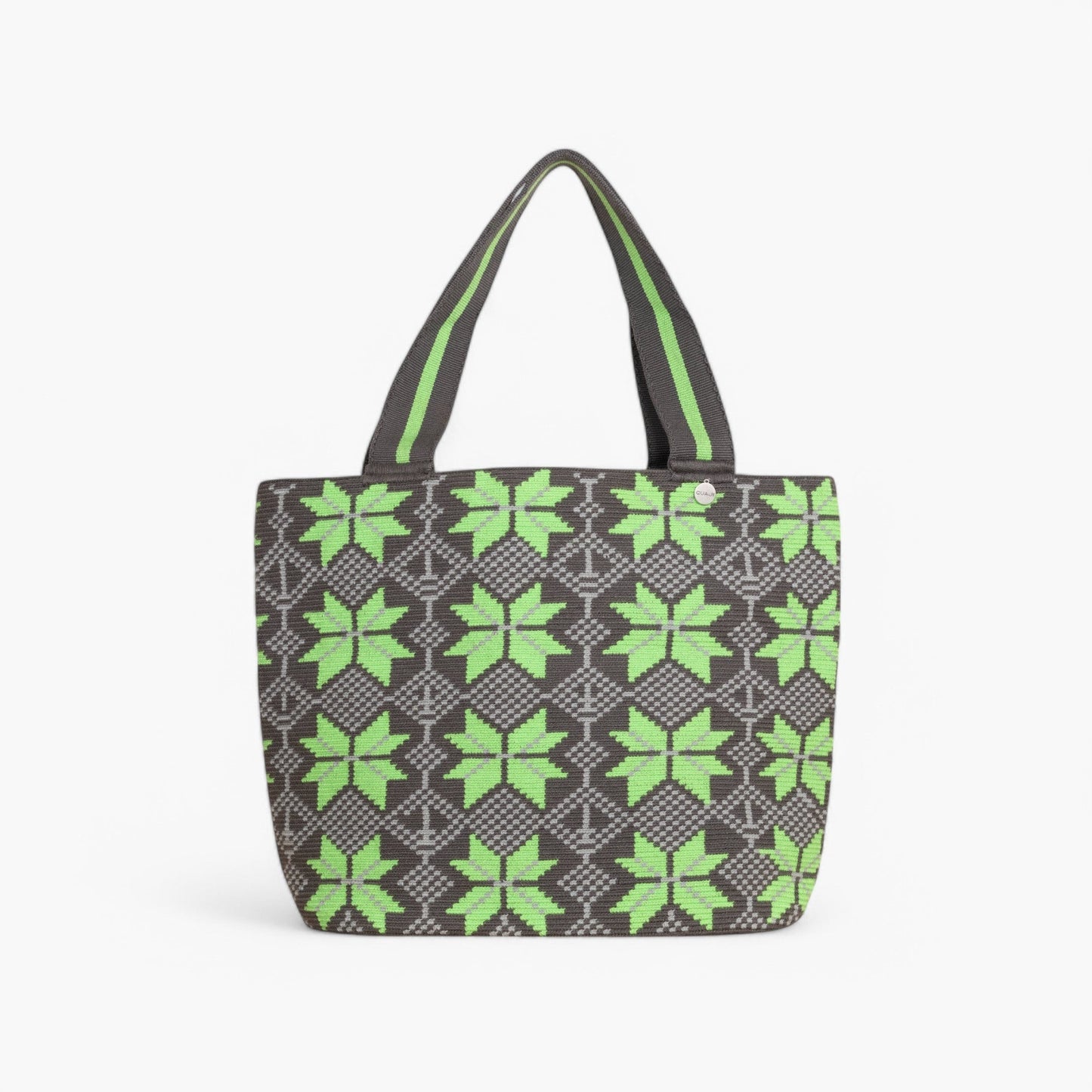Geometric oval tote | Lime