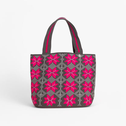 Geometric oval tote | Magenta