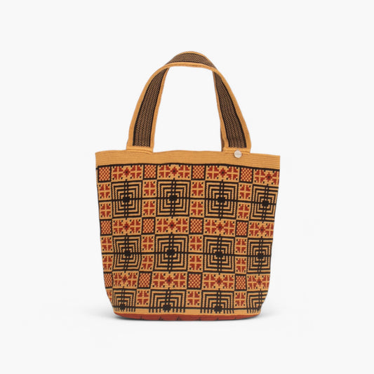 Geometric oval tote | Almond