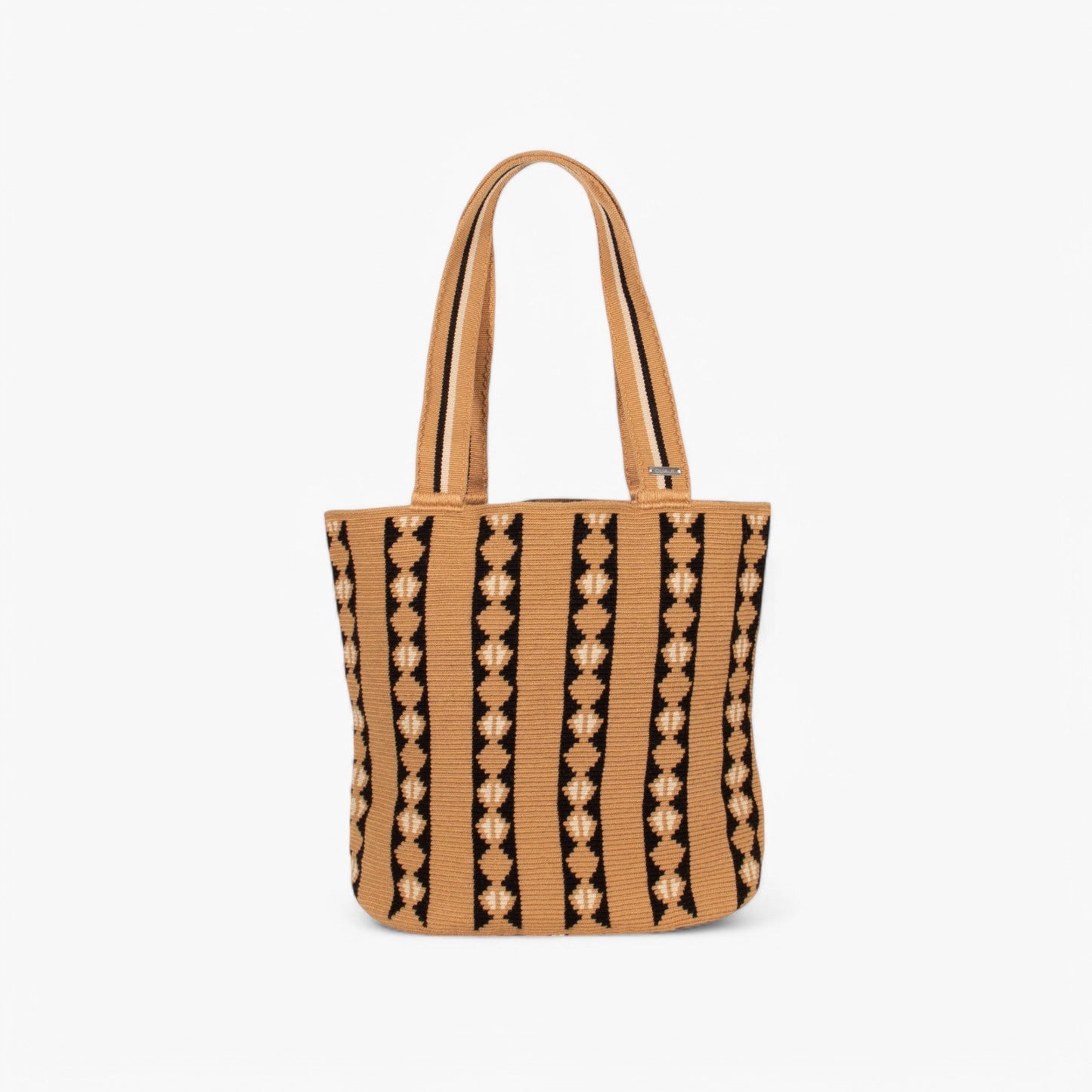 Geometric oval tote | Almond