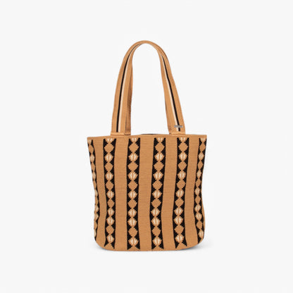 Geometric oval tote | Almond