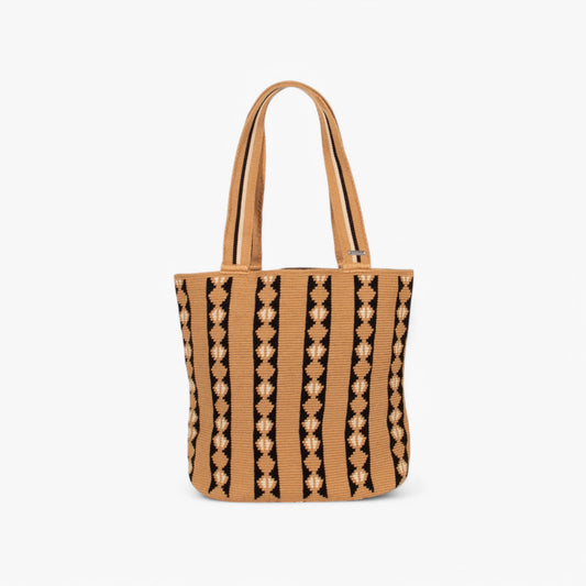 Geometric oval tote | Almond