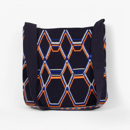 Geometric oval crossbody bag | Navy