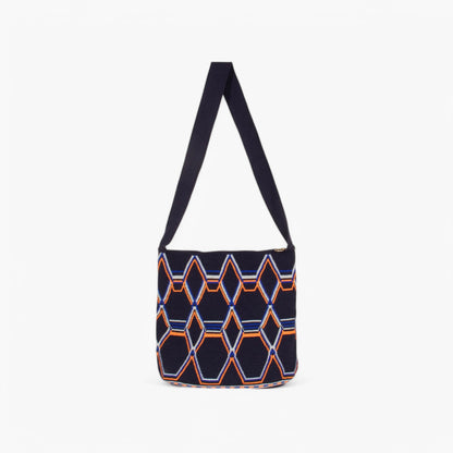 Geometric oval crossbody bag | Navy