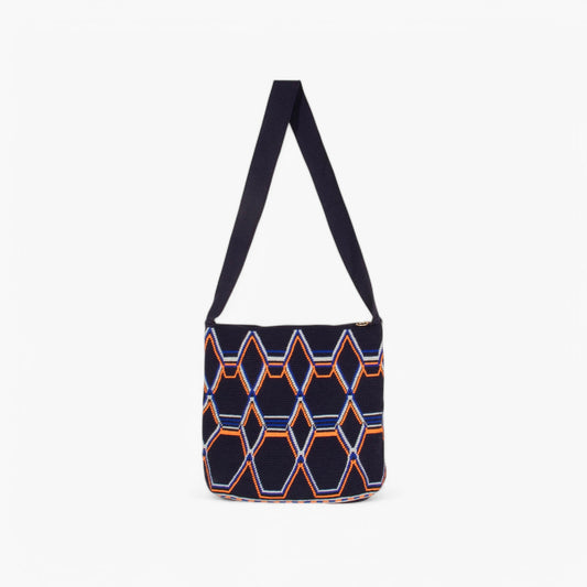Geometric oval crossbody bag | Navy