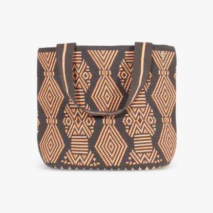 Geometric oval tote | Neon peach