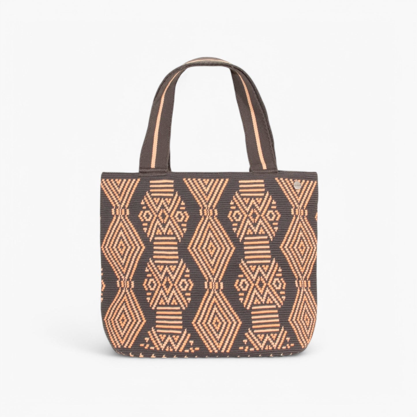 Geometric oval tote | Neon peach