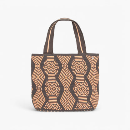 Geometric oval tote | Neon peach
