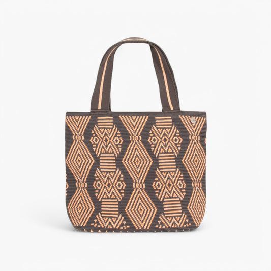 Geometric oval tote | Neon peach