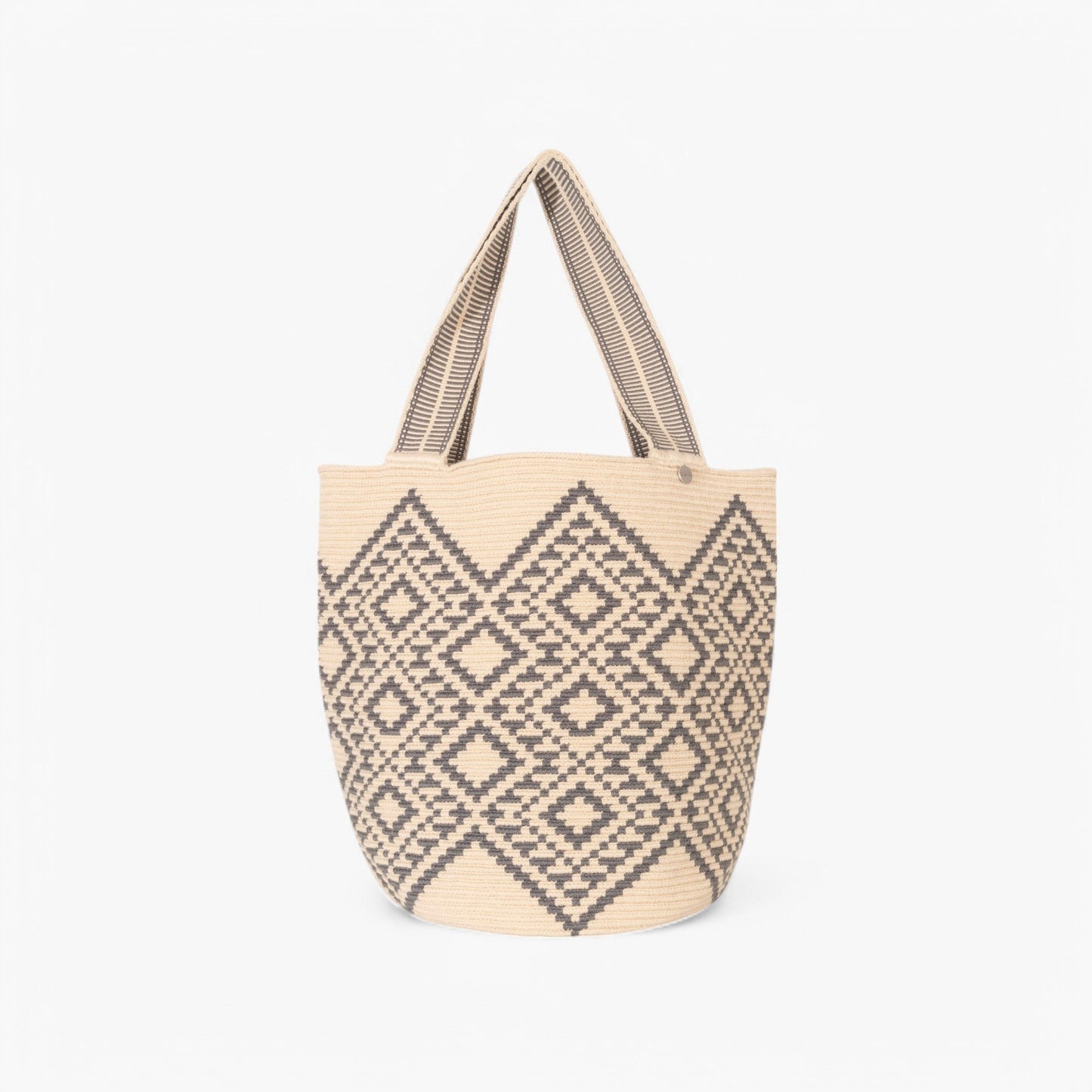 Geometric round tote L | Steel