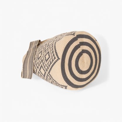 Geometric round tote L | Steel