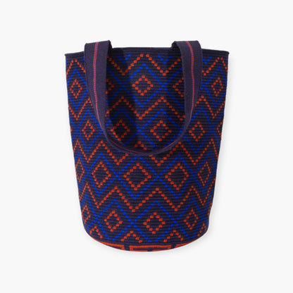 Geometric round tote L | Navy