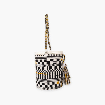 Geometric round shoulder bag | White