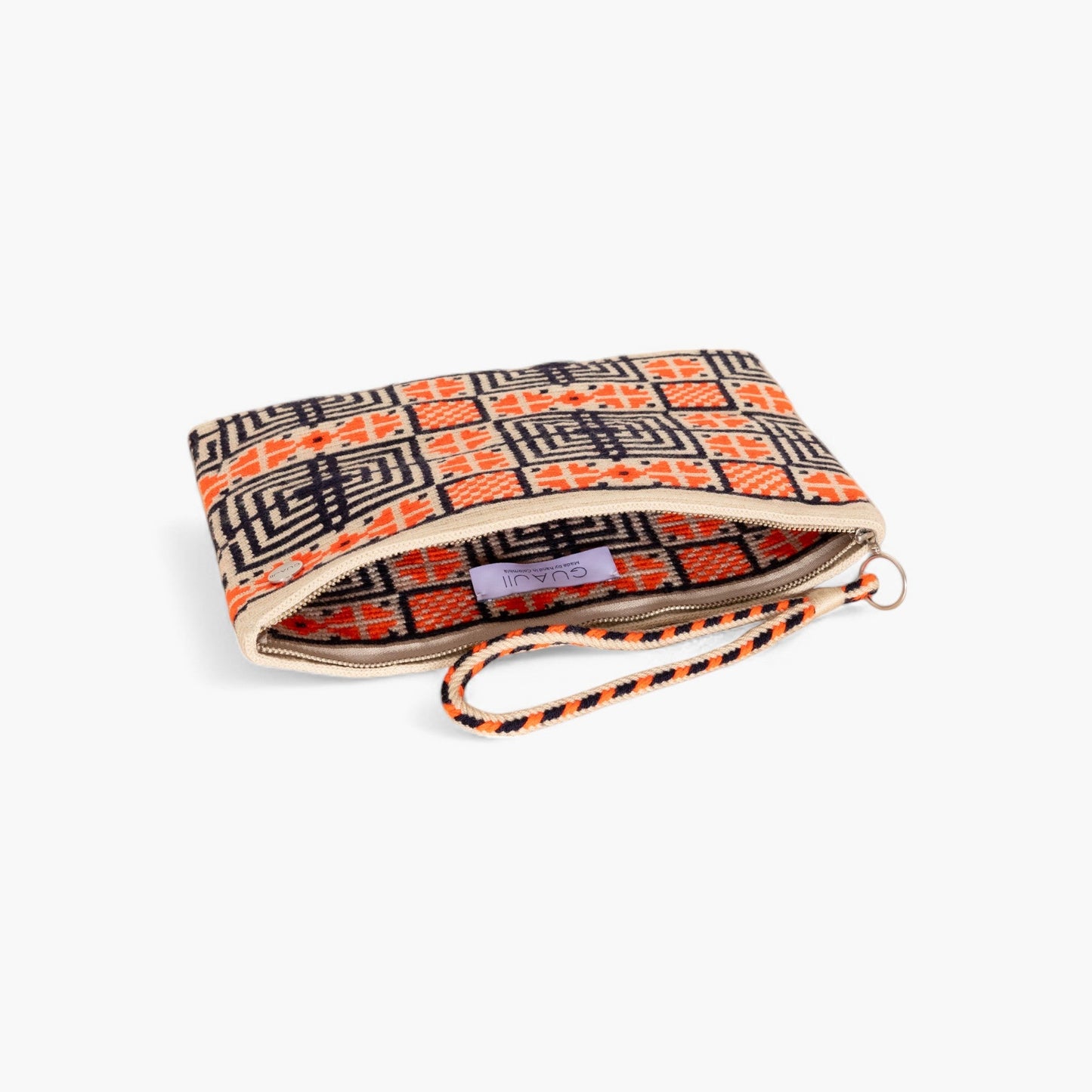 Geometric square clutch | Tangerine