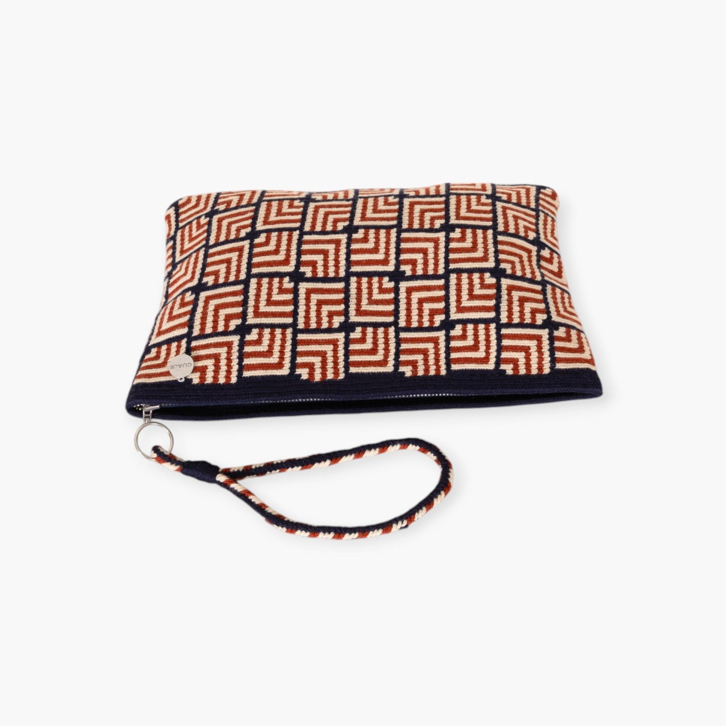 Geometric square clutch | Caramel