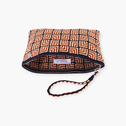 Geometric square clutch | Caramel