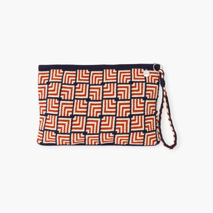 Geometric square clutch | Caramel