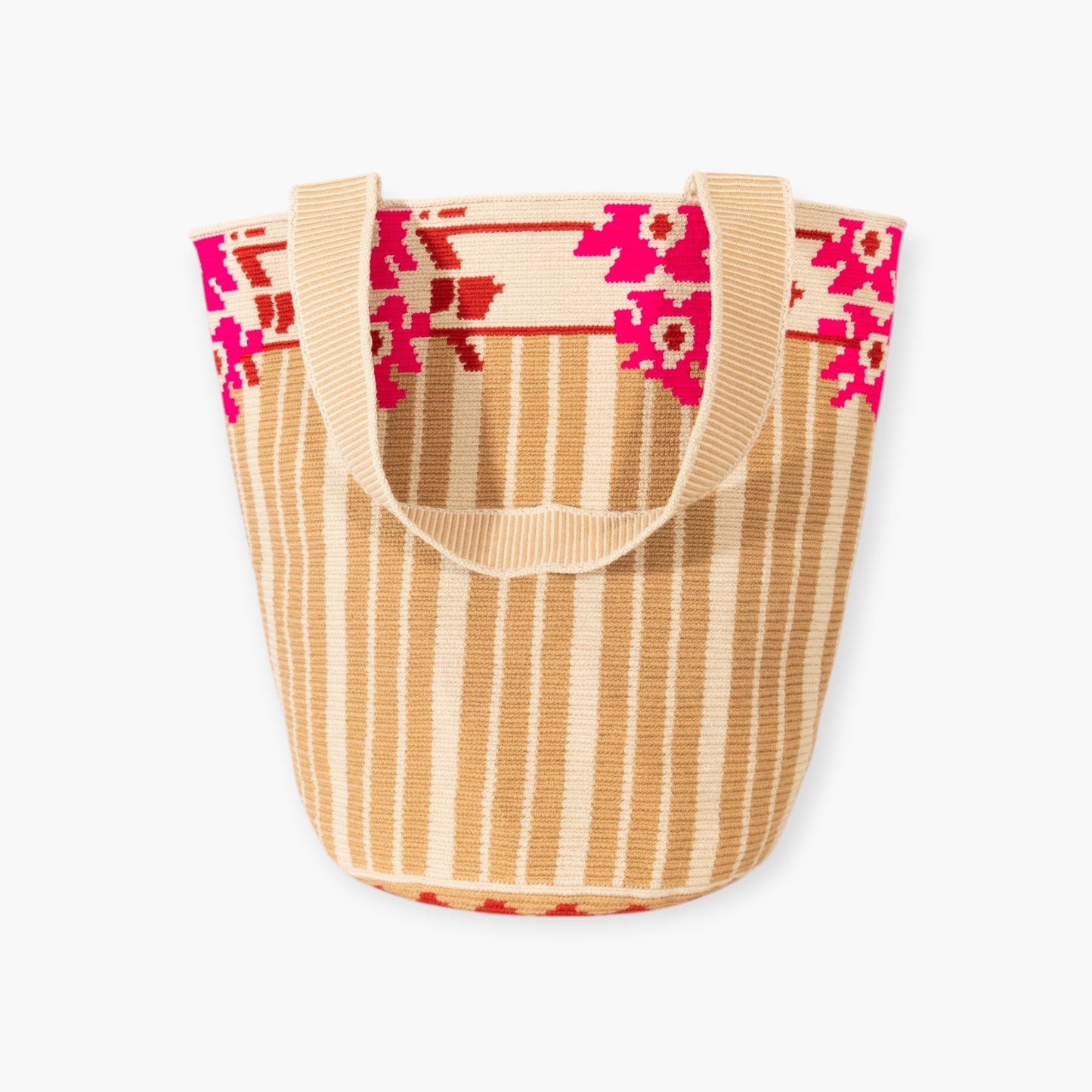 Abstract round tote L | Raspberry