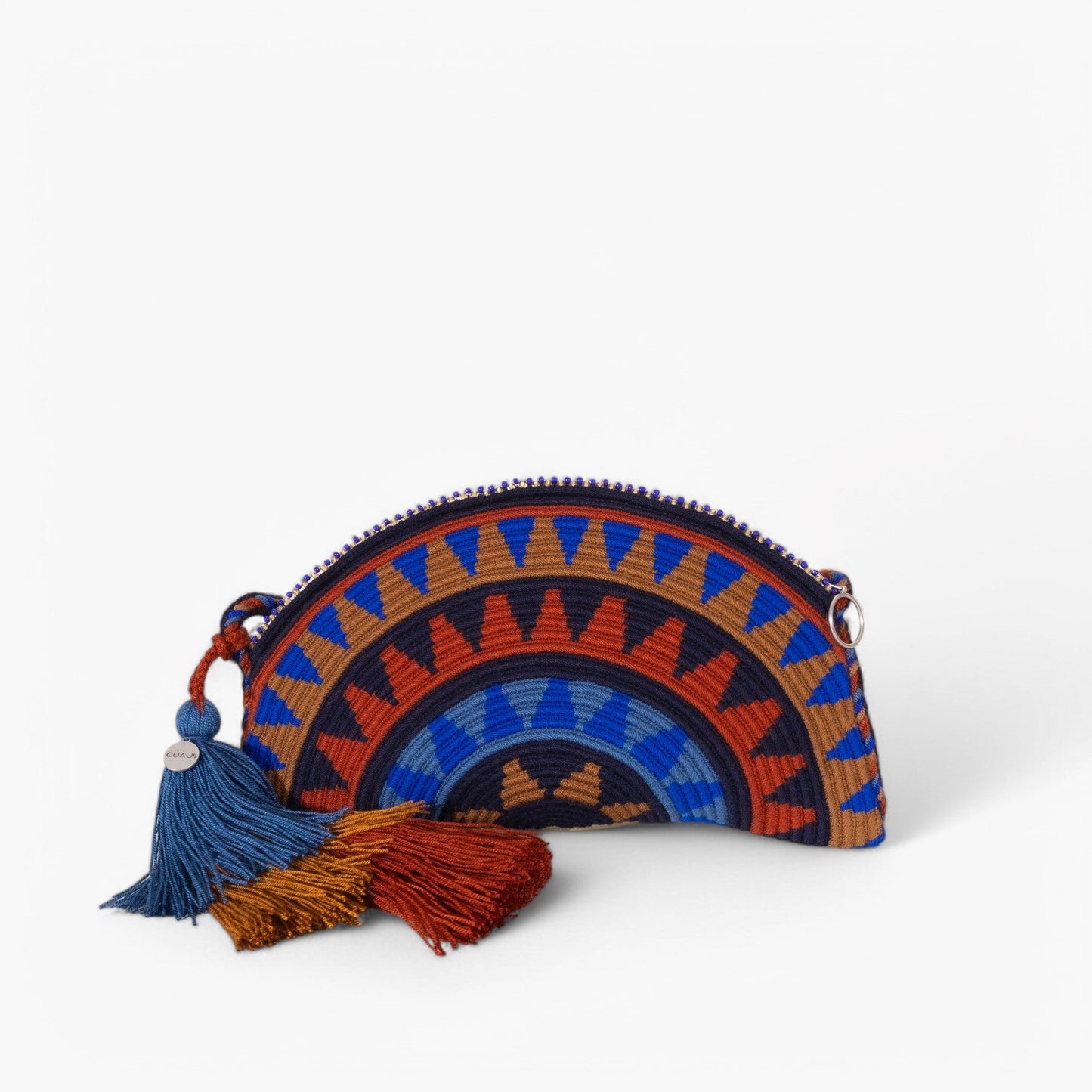 Geometric half-moon crossbody | Cobalt