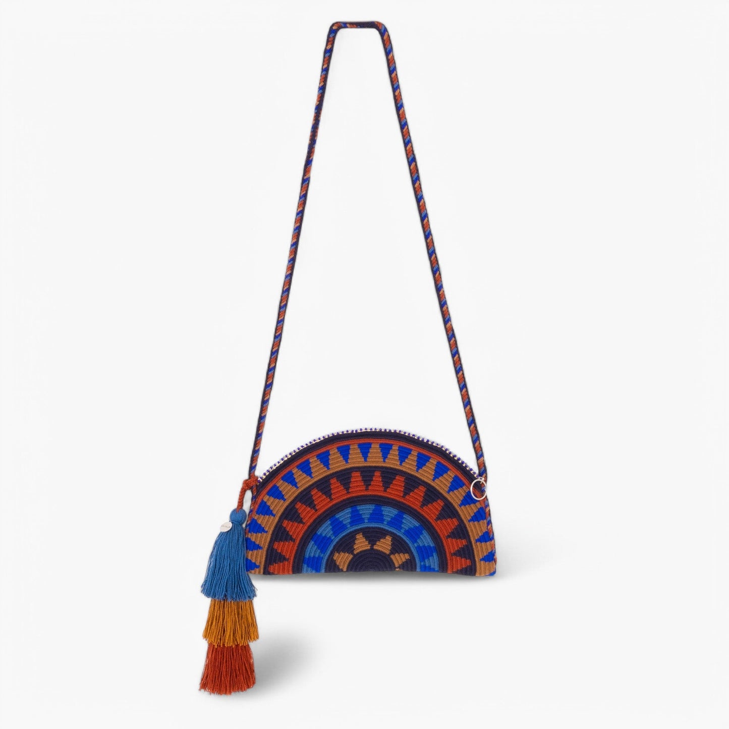 Geometric half-moon crossbody | Cobalt