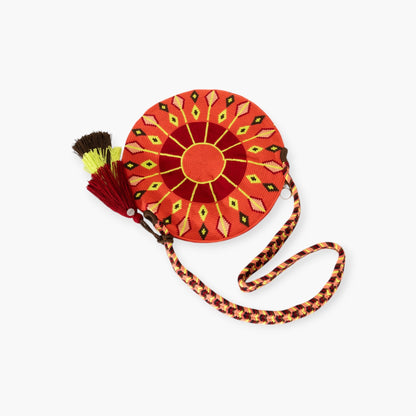 Geometric circle crossbody | Coral red