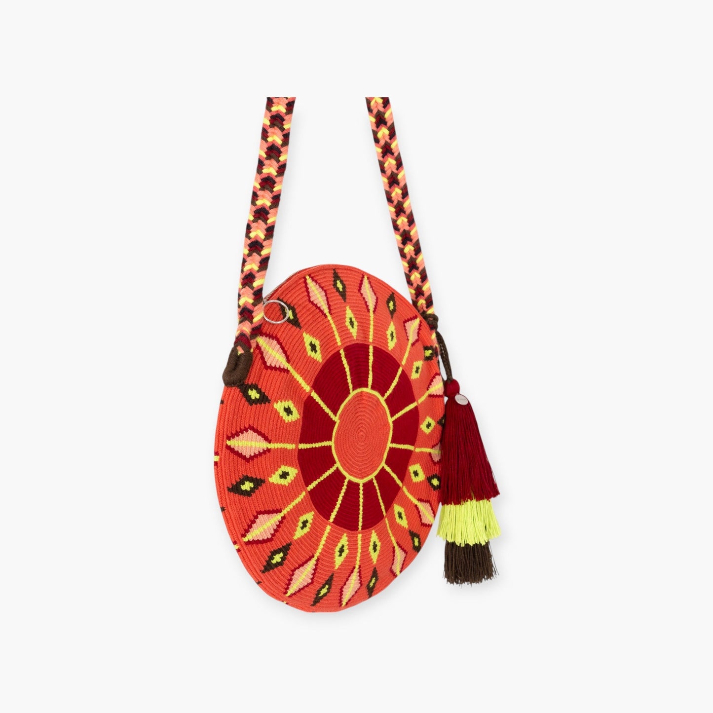 Geometric circle crossbody | Coral red