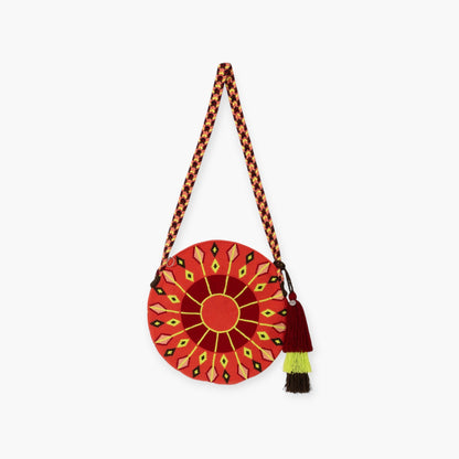 Geometric circle crossbody | Coral red