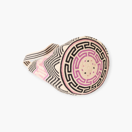 Zigzag round tote L | Peony