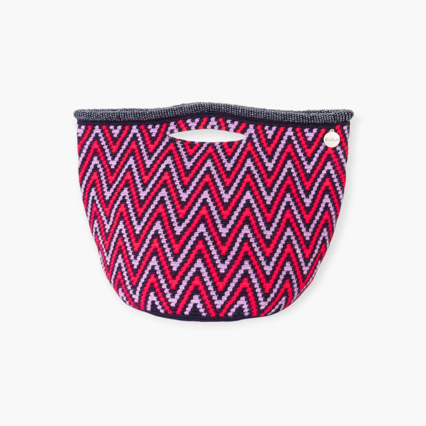 Zigzag top-handle bag | Navy