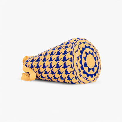 Houndstooth round tote bag | Midnight