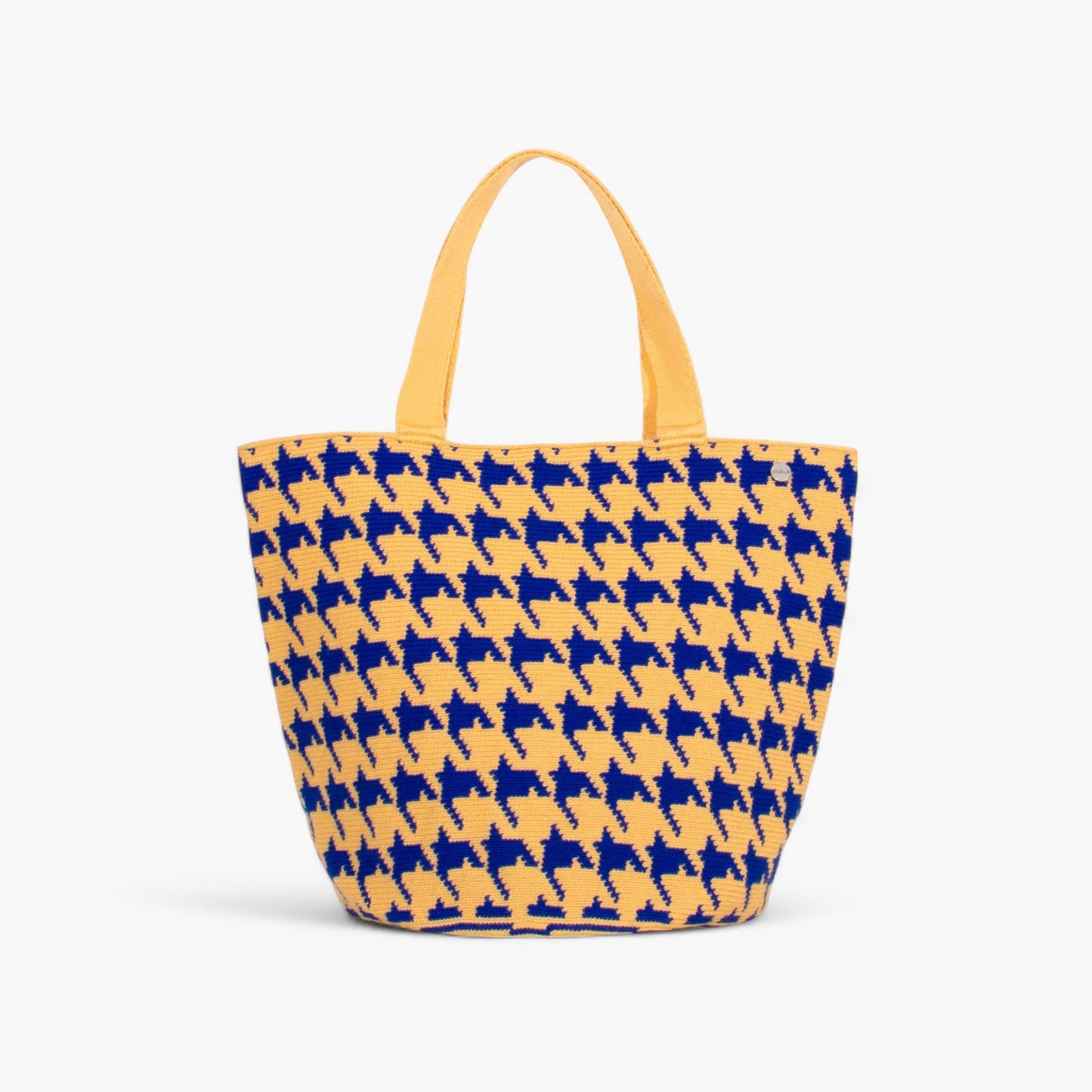 Houndstooth round tote bag | Midnight