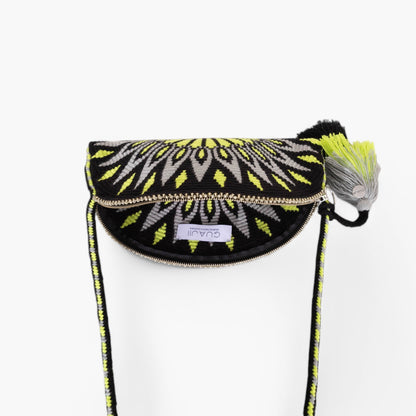 Geometric half-moon crossbody | Lime