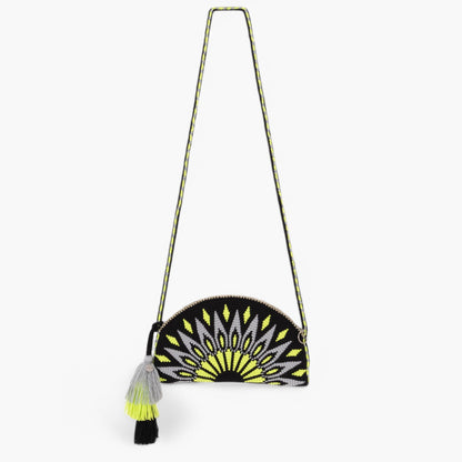 Geometric half-moon crossbody | Lime