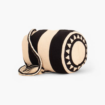 Striped shoulder bag | Black