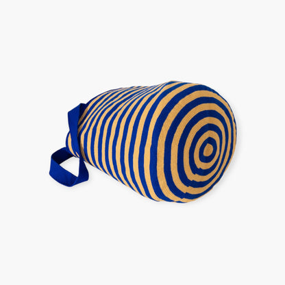 Striped round tote bag | Midnight