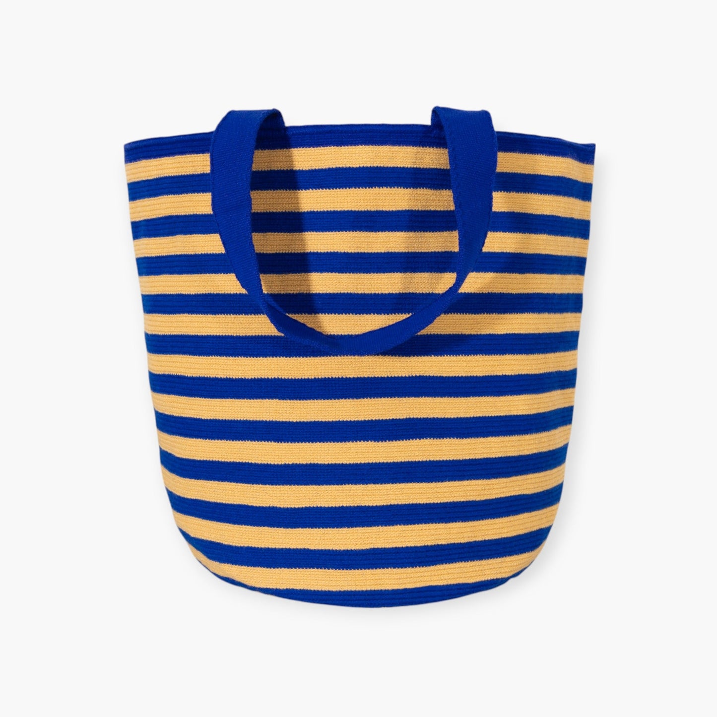 Striped round tote bag | Midnight