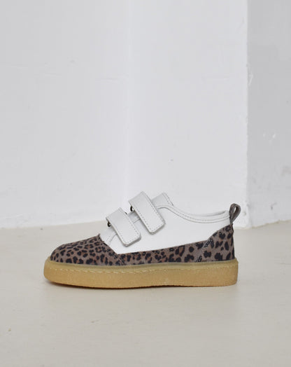Du Loua Du Codi Velcro Sneaker Leo Print Suede/White Leather